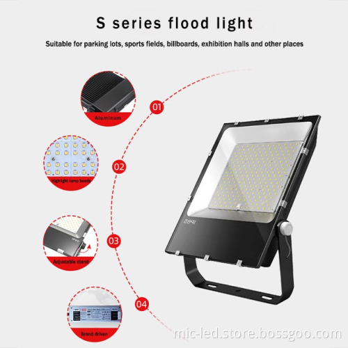 Factory Price Outdoor LED Flood Light AC85-300V SMDB Chip Aluminum 50w-300w